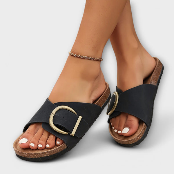 Margarida - Sandales en liège pour femme avec design à boucle