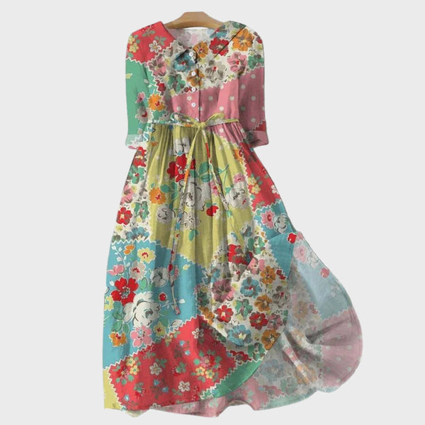 Robe Florale Colorée Patchwork