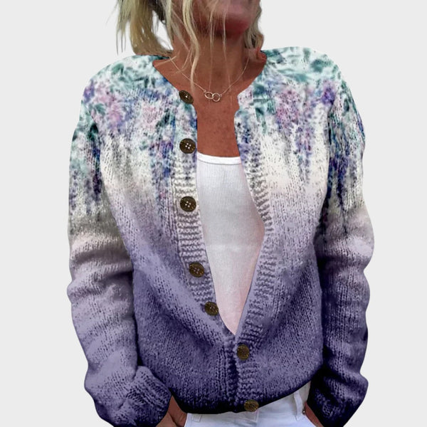 Inês - Cardigan Floral d'Automne