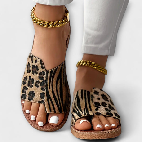 Tareyja - Sandales bicolores avec imprimé léopard