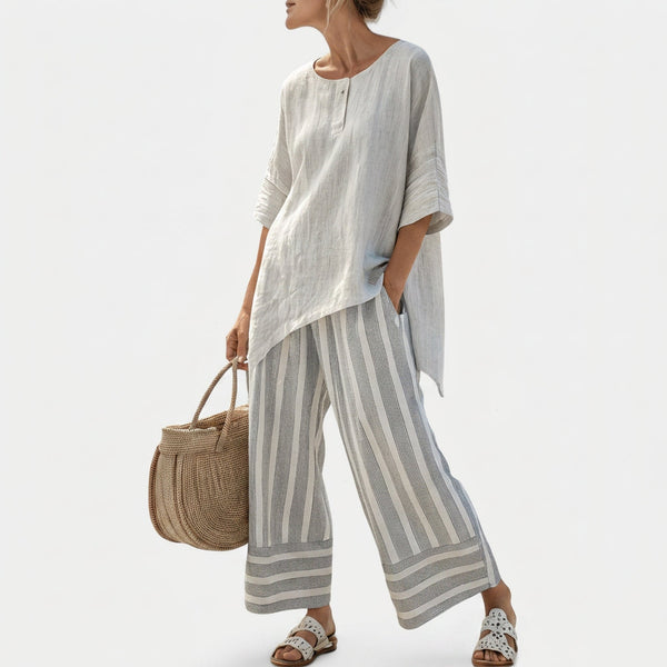 Clarisse - Ensemble Blouse Asymétrique