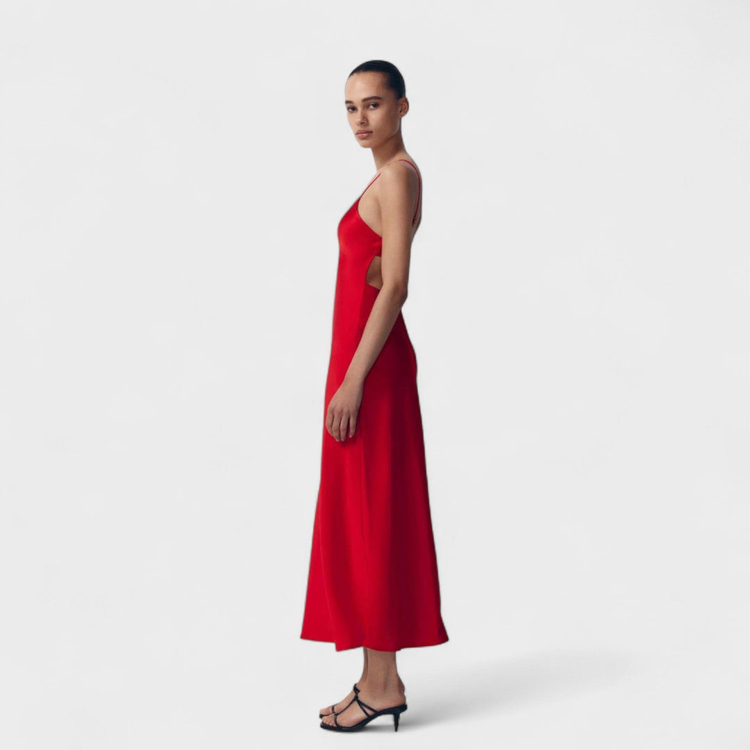 Robe carmine - Coupe minimaliste