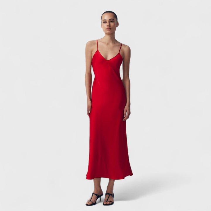 Robe carmine - Coupe minimaliste