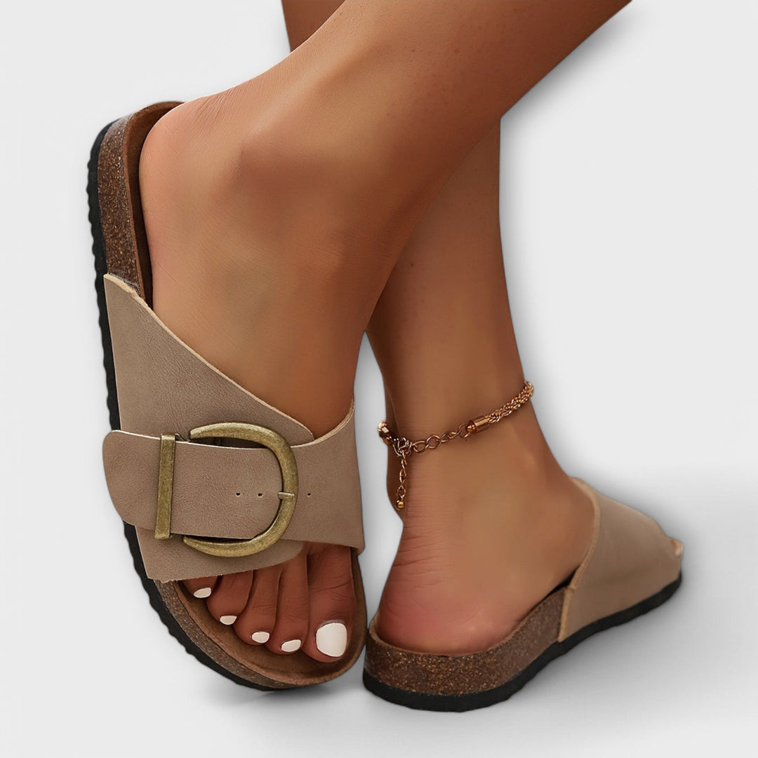 Margarida - Sandales en liège pour femme avec design à boucle