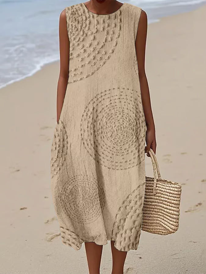 Ana - Robe Maxi Sans Manches Texturée