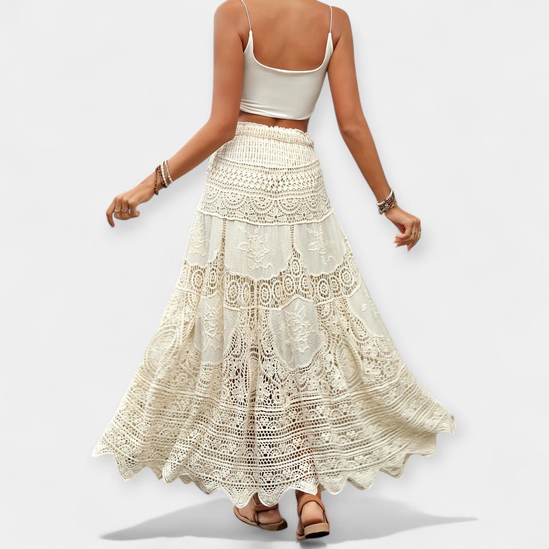 Jupe midi en dentelle
