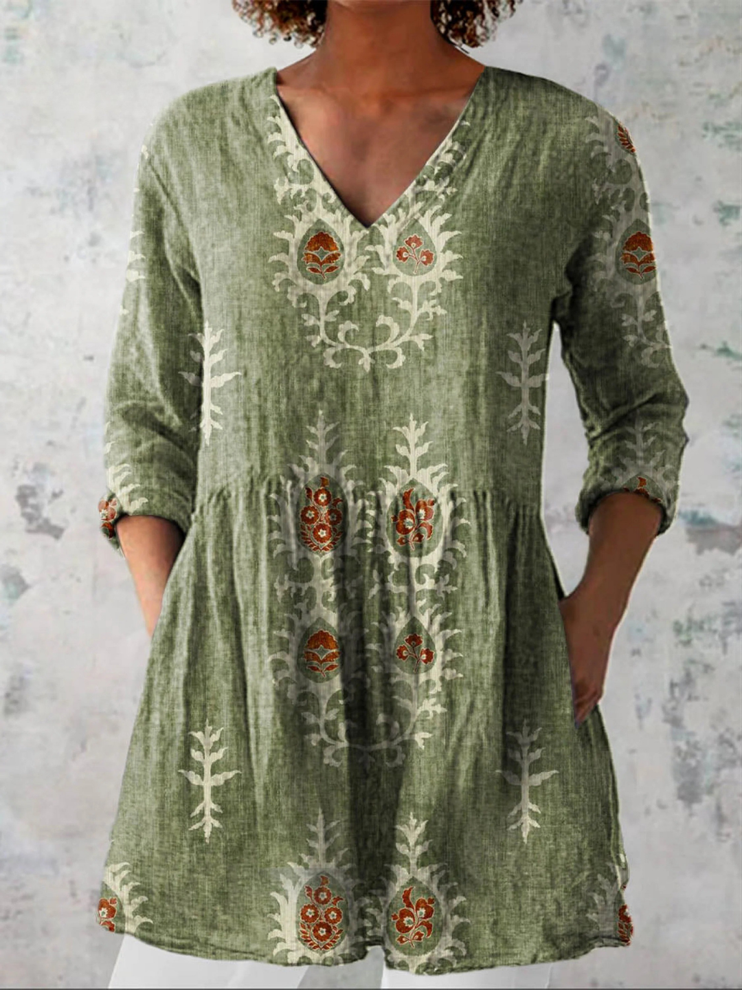 Elise | Long V-Neck Blouse