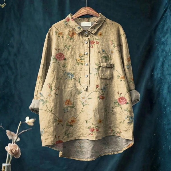 Paula - Chemise Décontractée à Imprimé Floral Vintage