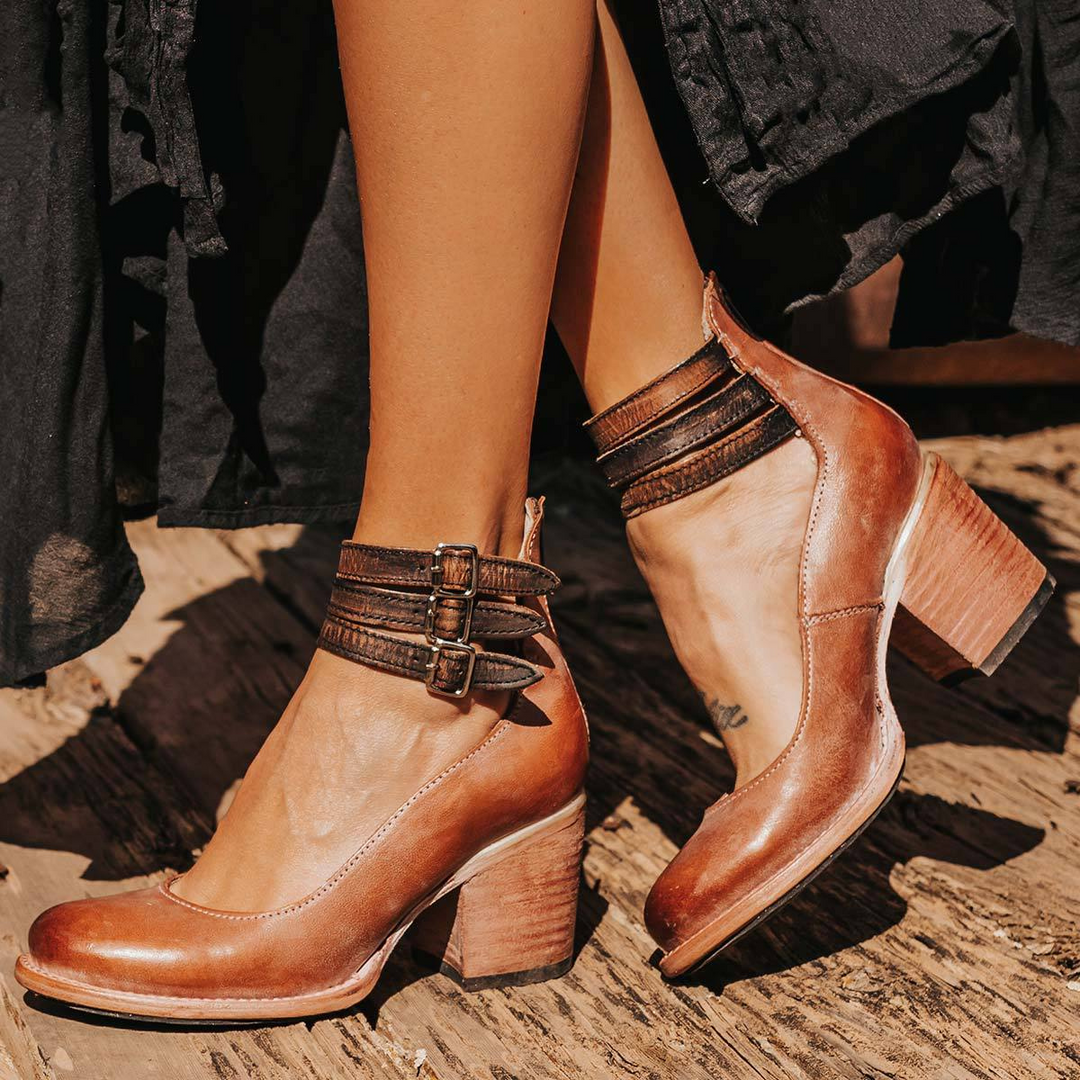 Ginevra - Chaussures à talons hauts avec multiples lanières et semelle épaisse