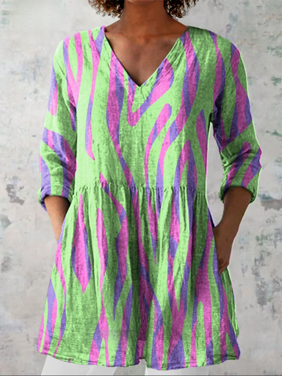 Océane | Long V-Neck Blouse