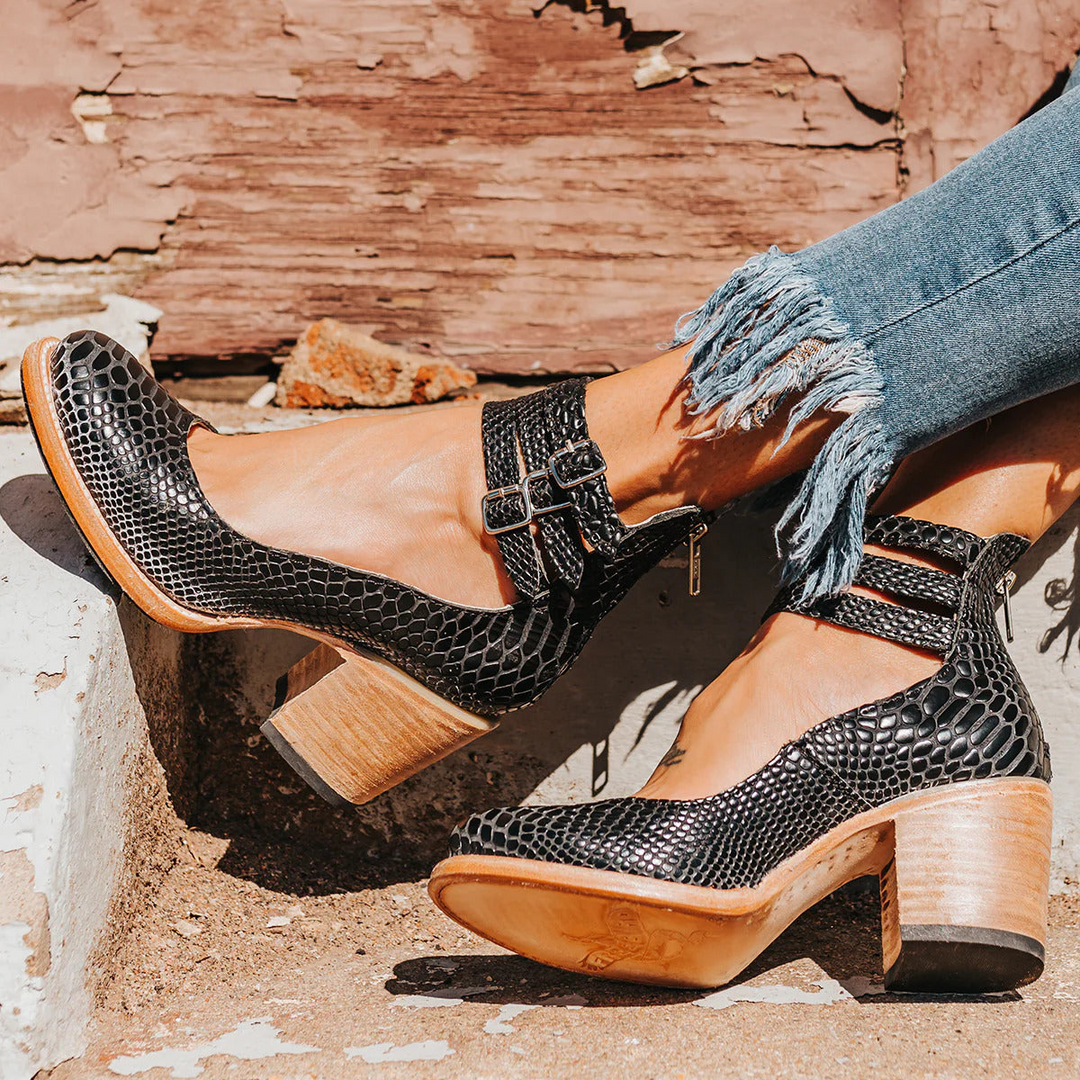 Ginevra - Chaussures à talons hauts avec multiples lanières et semelle épaisse