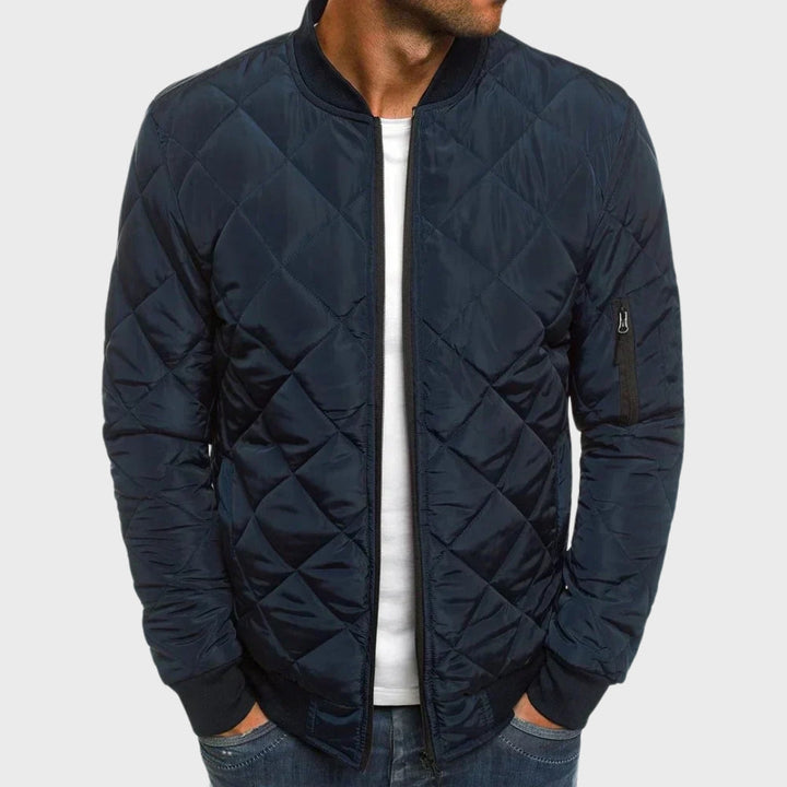 David - Manteau en Coton Motif Diamant