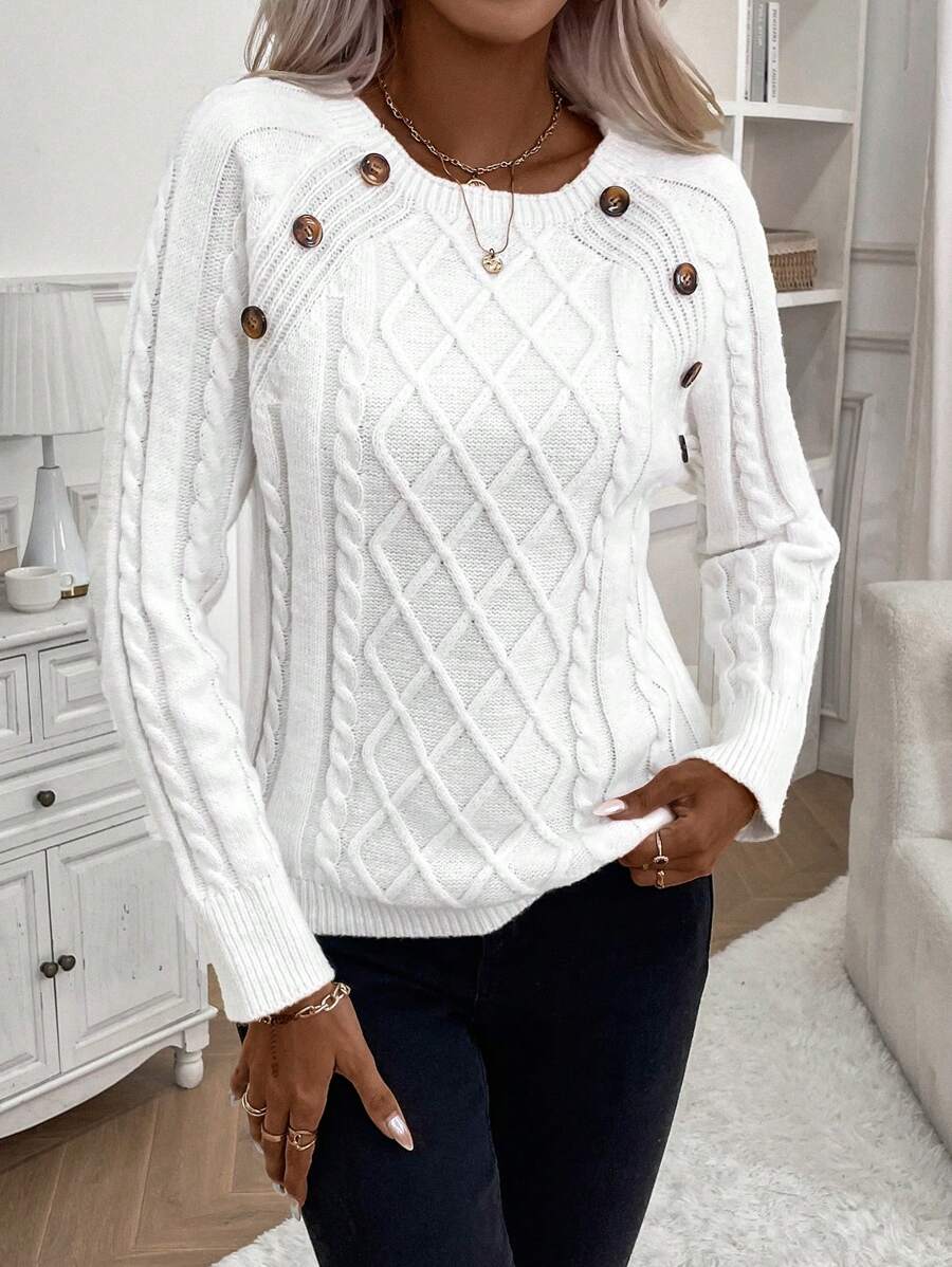 Francisca - Pull en Maille avec Boutons
