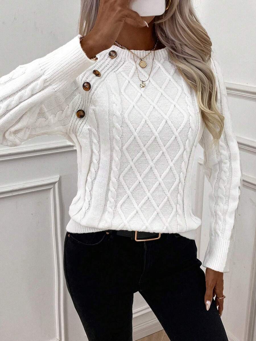 Francisca - Pull en Maille avec Boutons
