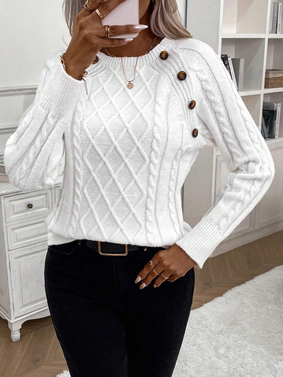 Francisca - Pull en Maille avec Boutons