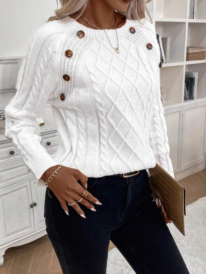 Francisca - Pull en Maille avec Boutons