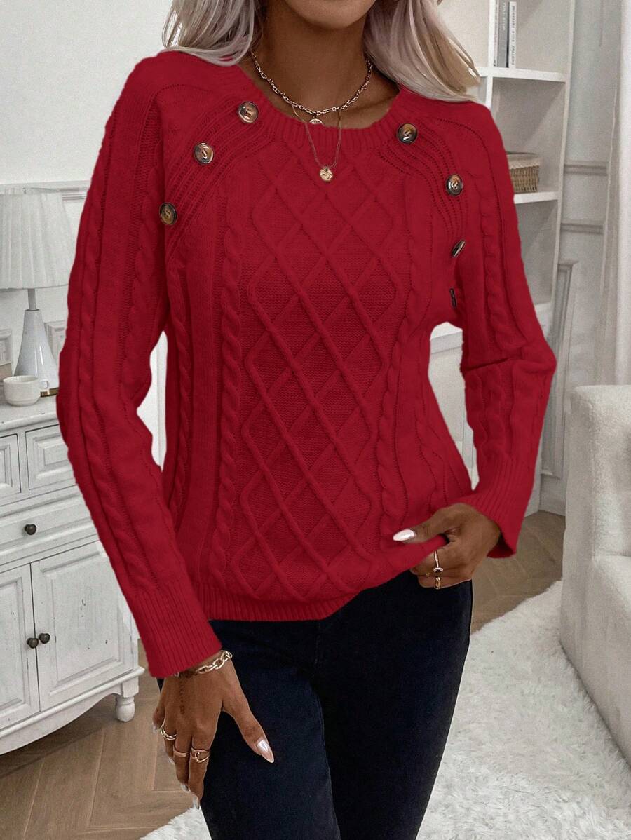 Francisca - Pull en Maille avec Boutons