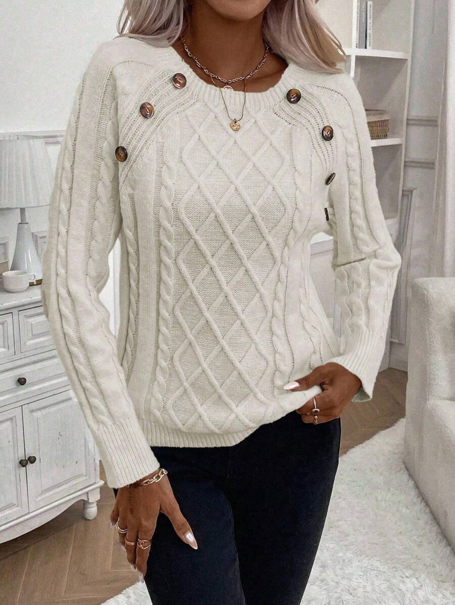 Francisca - Pull en Maille avec Boutons