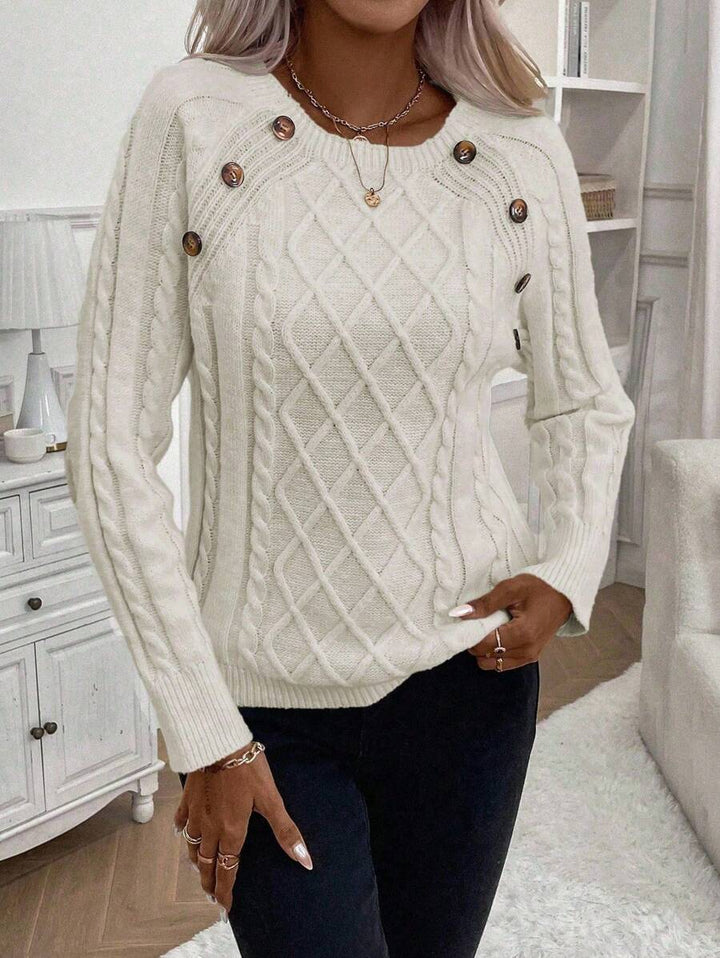 Francisca - Pull en Maille avec Boutons