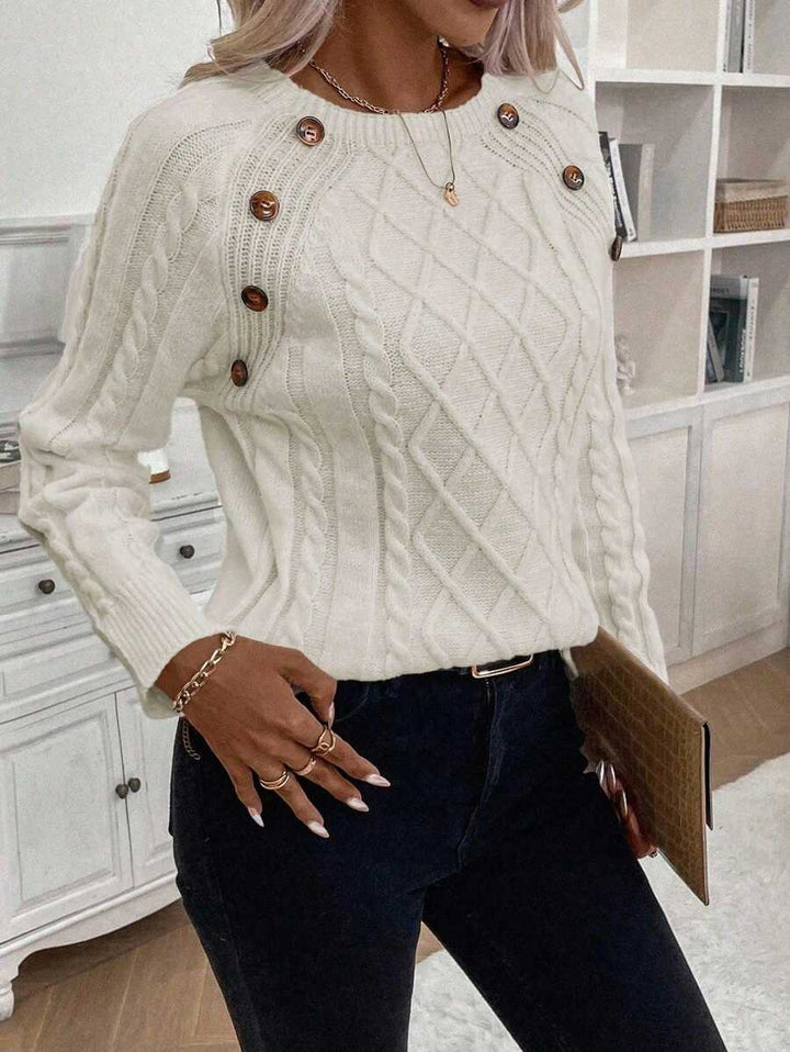Francisca - Pull en Maille avec Boutons