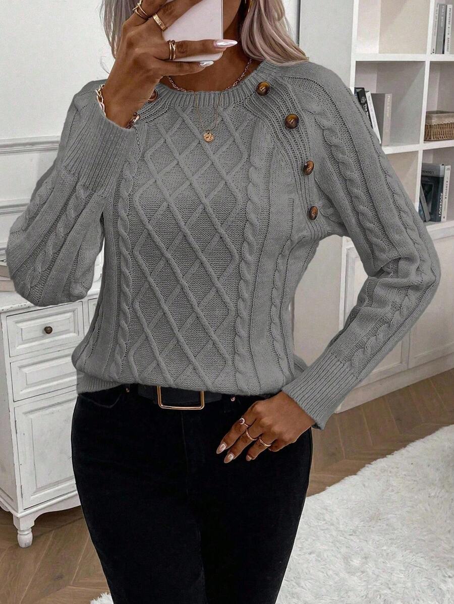 Francisca - Pull en Maille avec Boutons