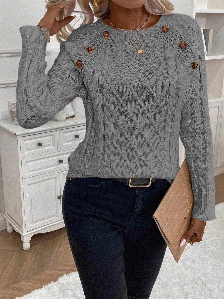 Francisca - Pull en Maille avec Boutons