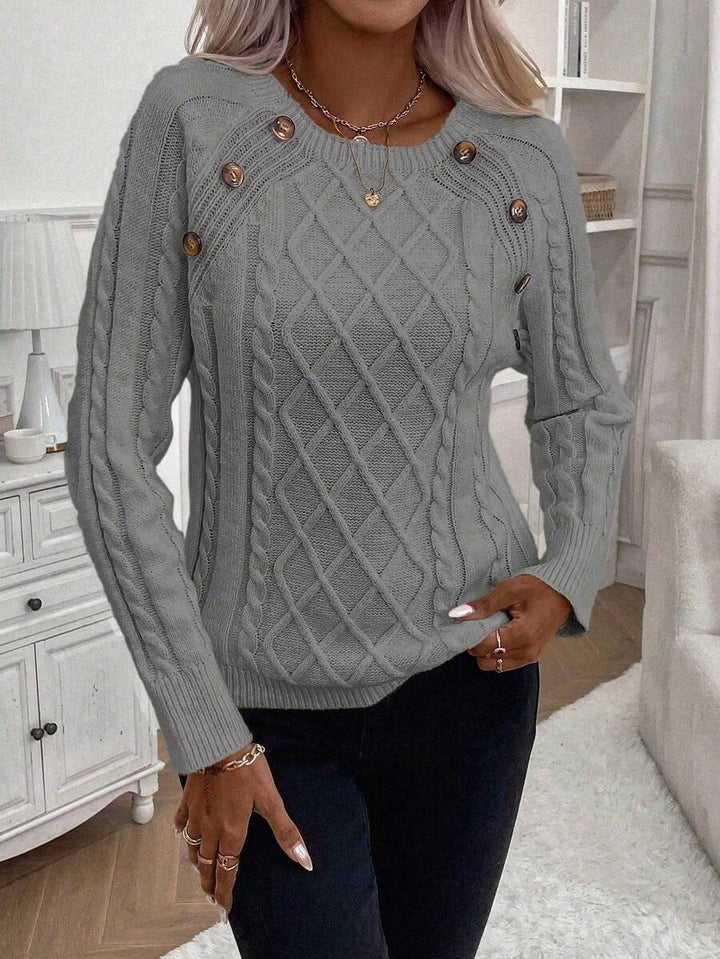 Francisca - Pull en Maille avec Boutons