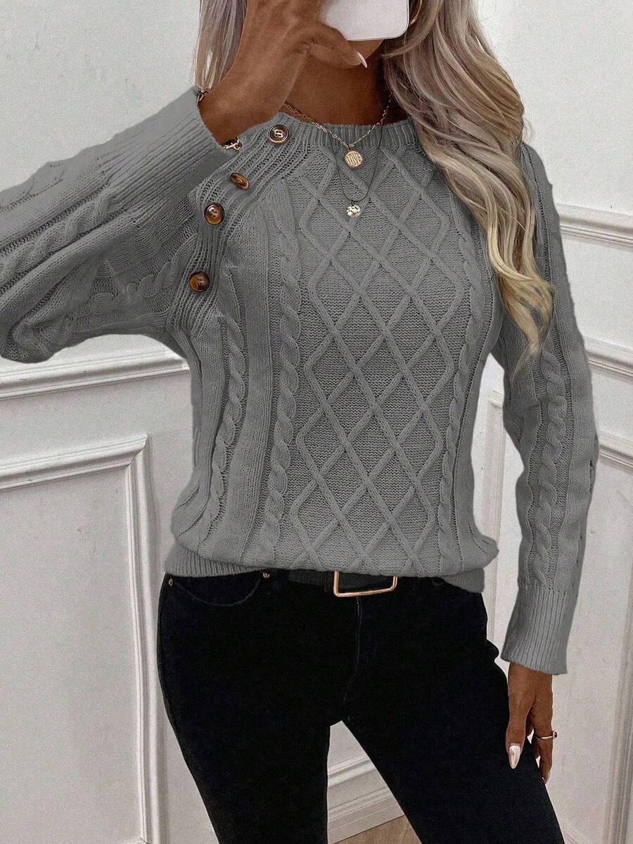 Francisca - Pull en Maille avec Boutons