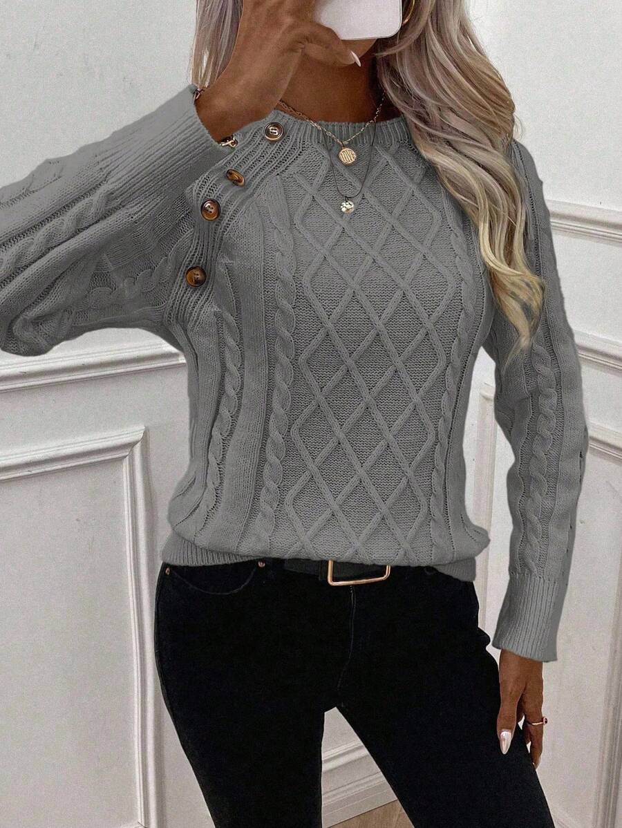Francisca - Pull en Maille avec Boutons