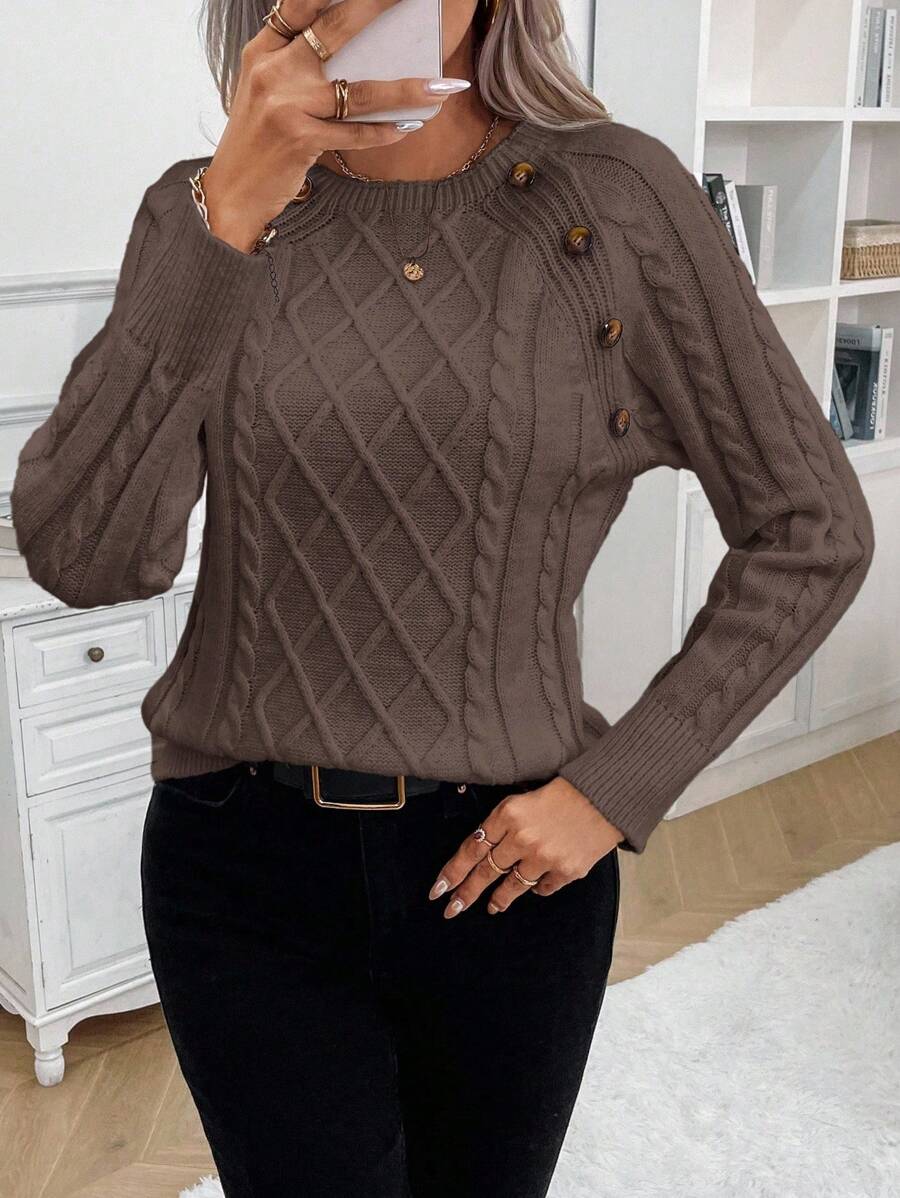 Francisca - Pull en Maille avec Boutons