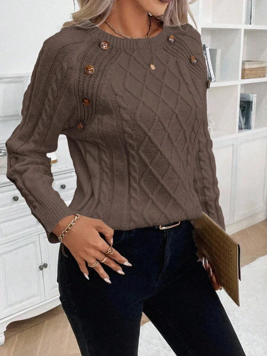 Francisca - Pull en Maille avec Boutons