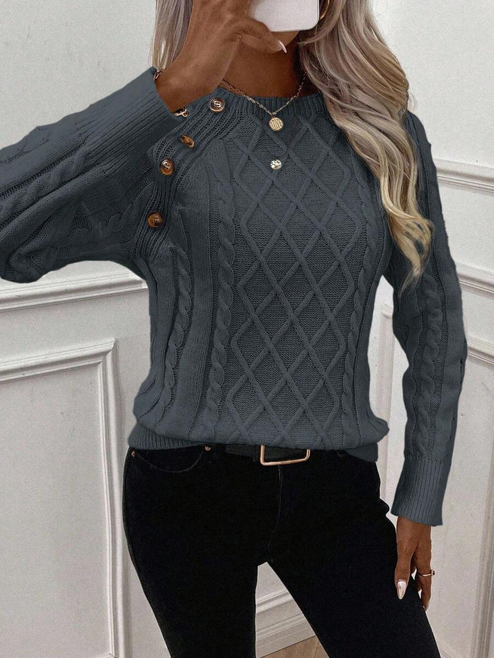 Francisca - Pull en Maille avec Boutons