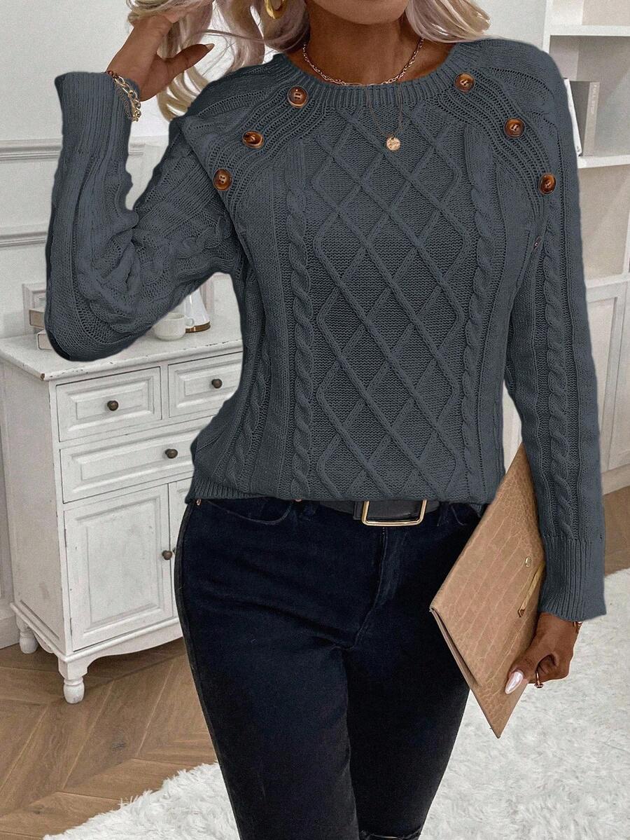 Francisca - Pull en Maille avec Boutons
