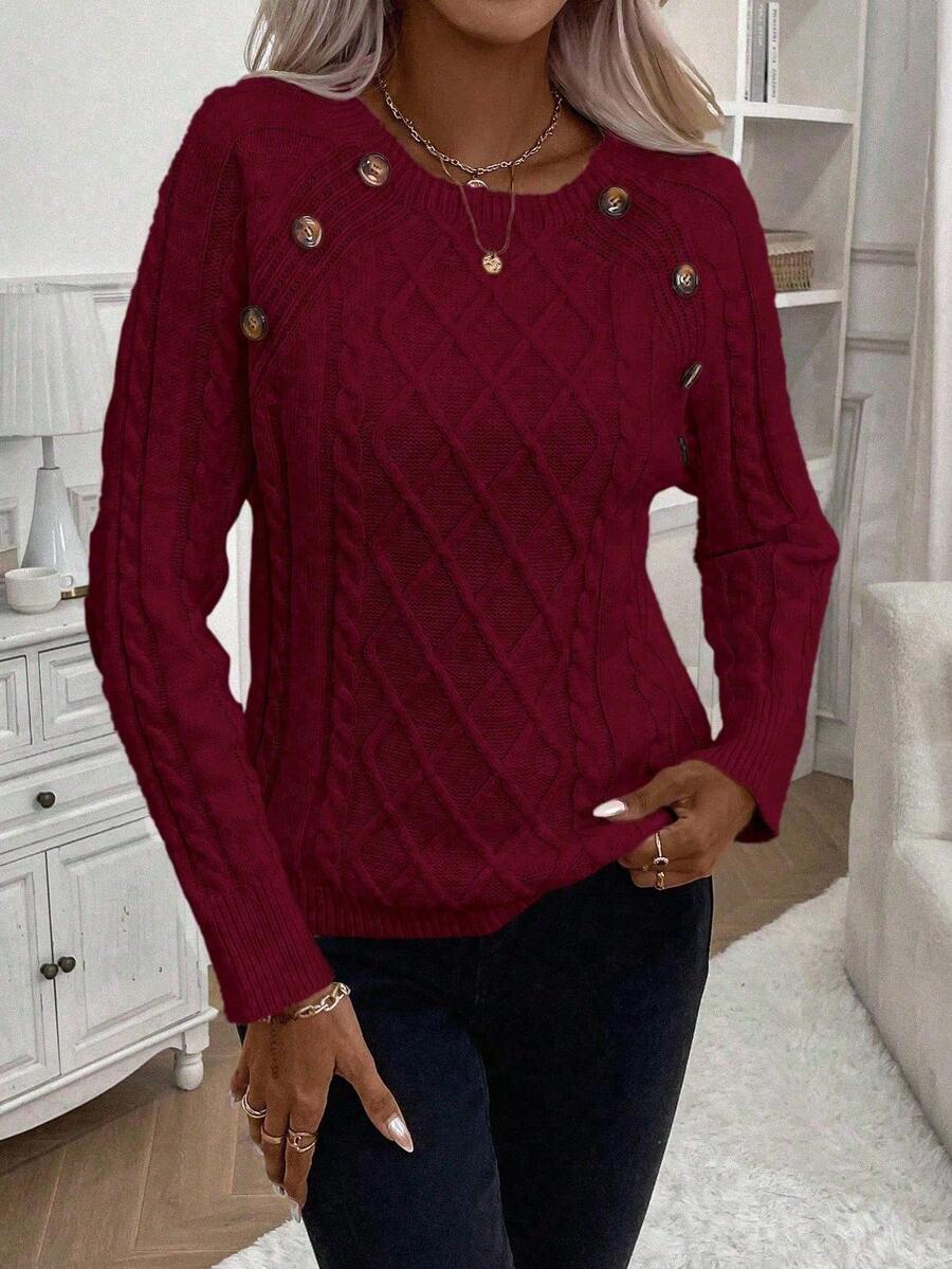 Francisca - Pull en Maille avec Boutons