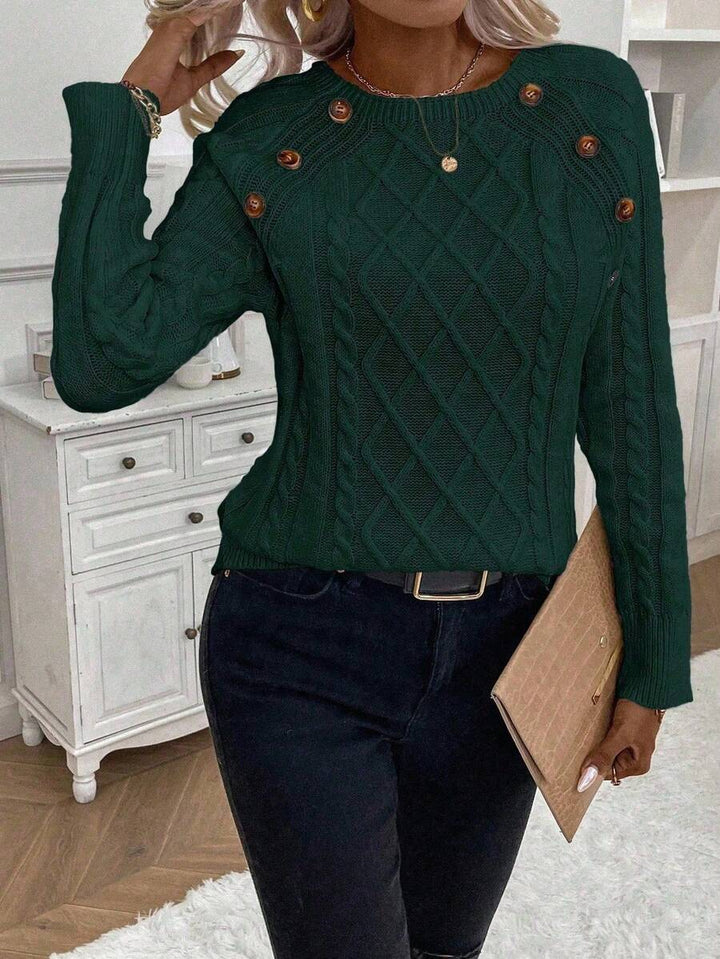 Francisca - Pull en Maille avec Boutons