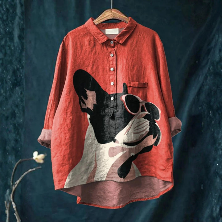 Eva - Chemise à Motif Décoratif de Bulldog Français