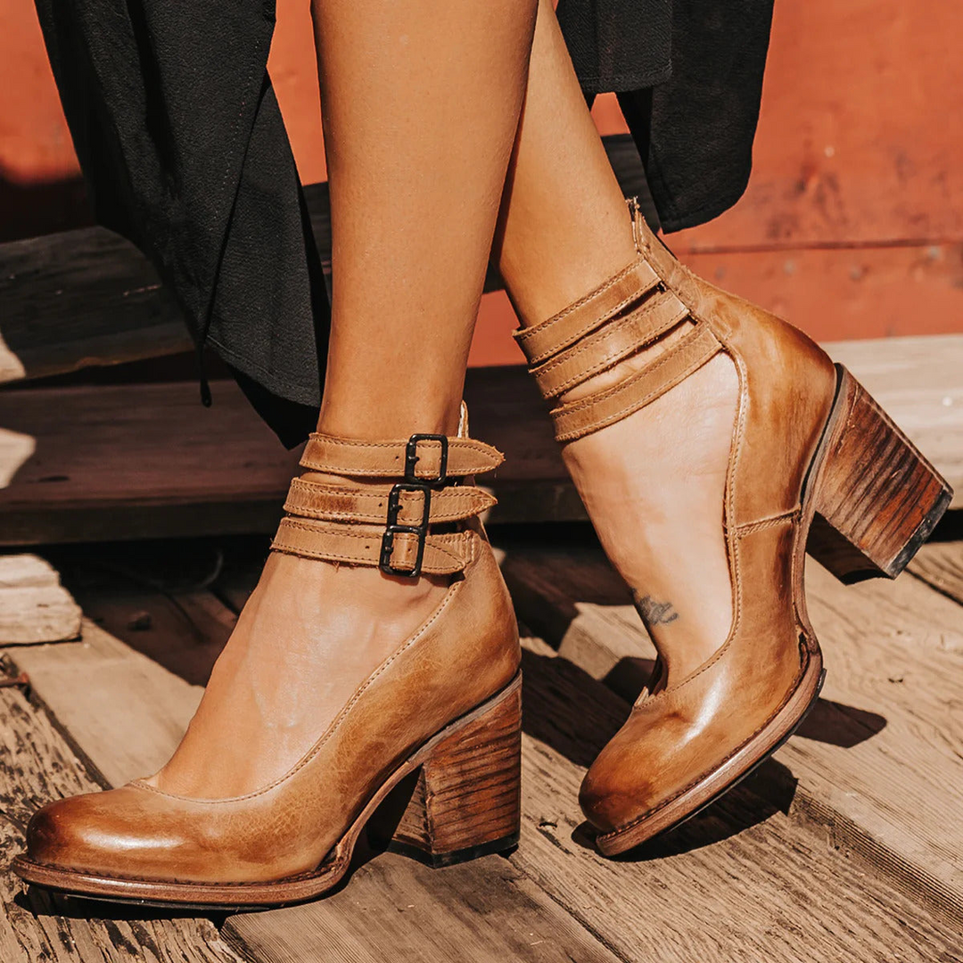 Ginevra - Chaussures à talons hauts avec multiples lanières et semelle épaisse