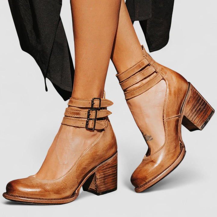 Ginevra - Chaussures à talons hauts avec multiples lanières et semelle épaisse