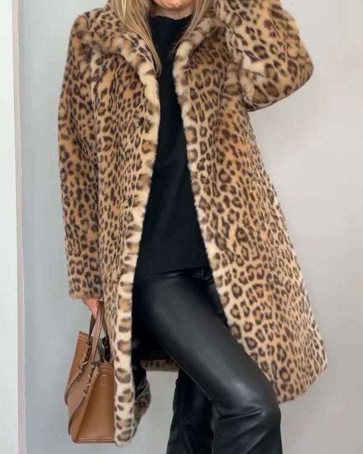 Leia - Manteau Long Léopard