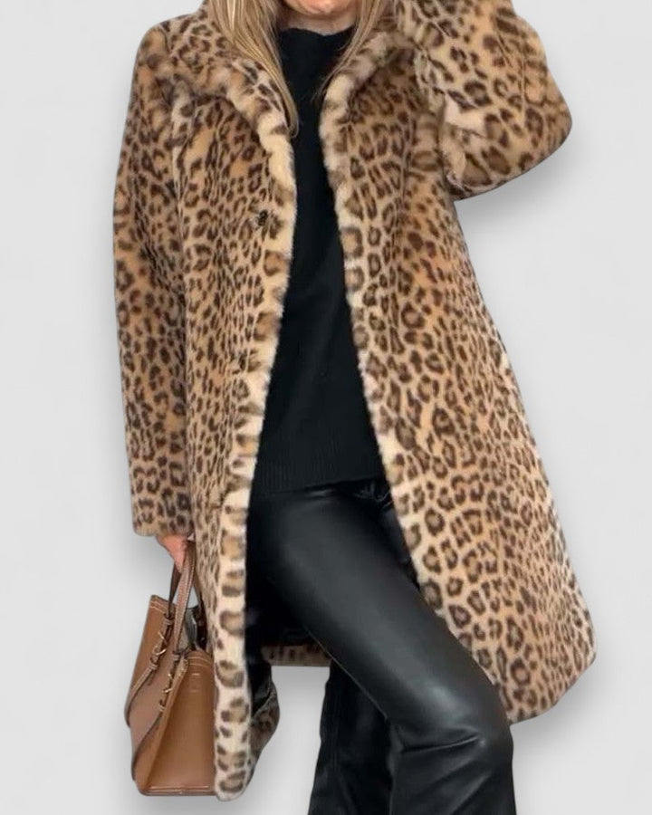 Leia - Manteau Long Léopard