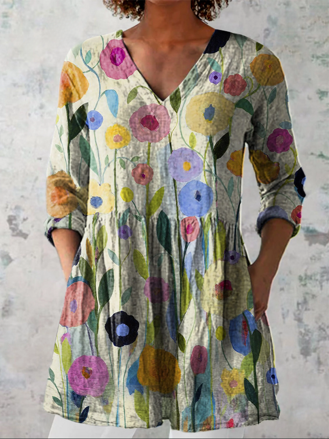 Louise | Blouse à Col V Long