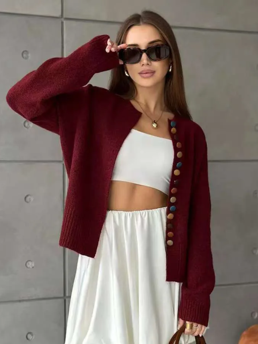 Nicole - Cardigan avec Détail de Boutons