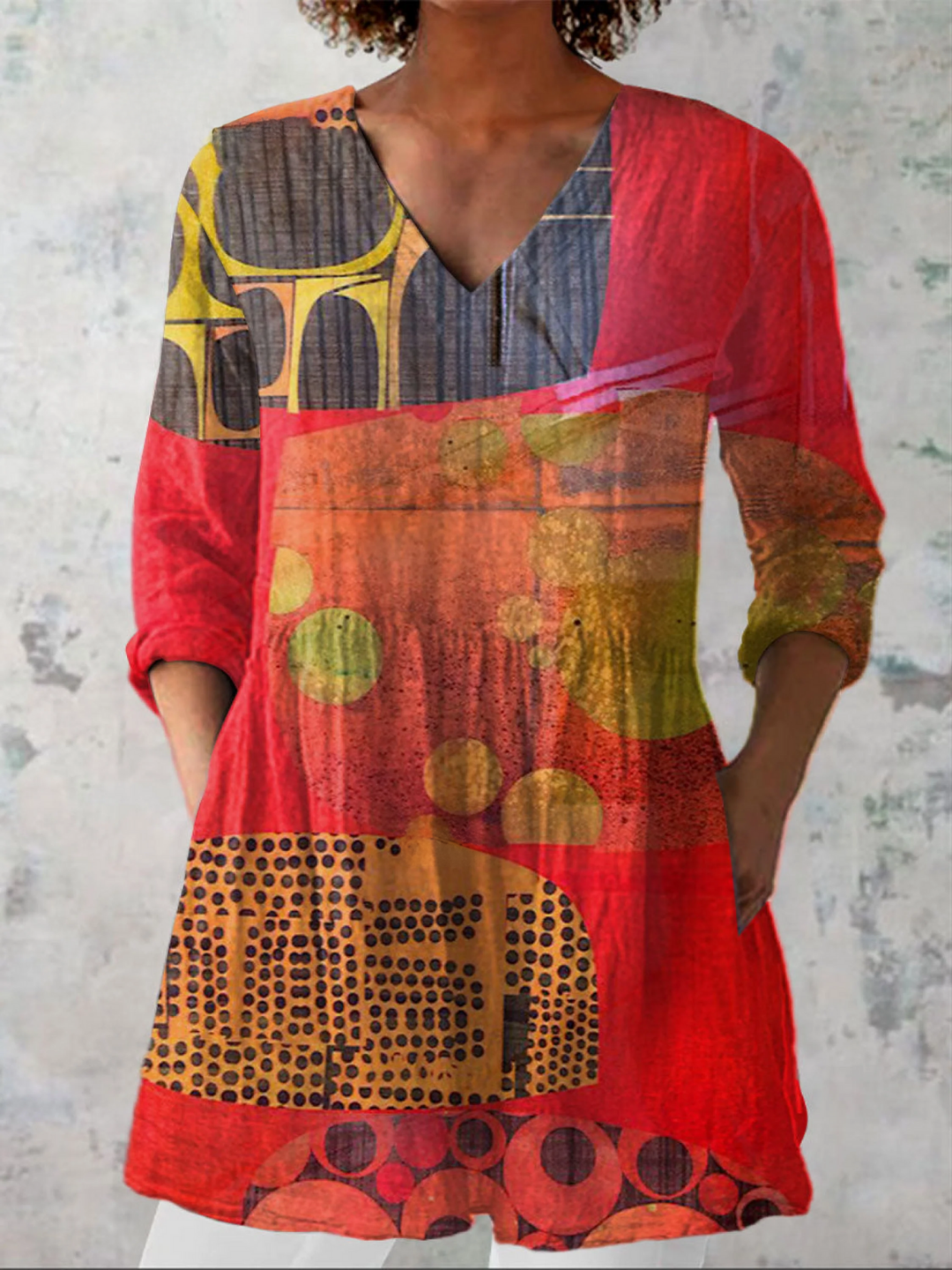 Lucie | Blouse à Col V Long