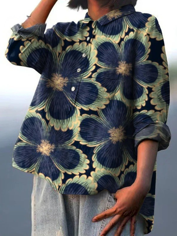 Jéssica - Chemise Casual Vintage Florale