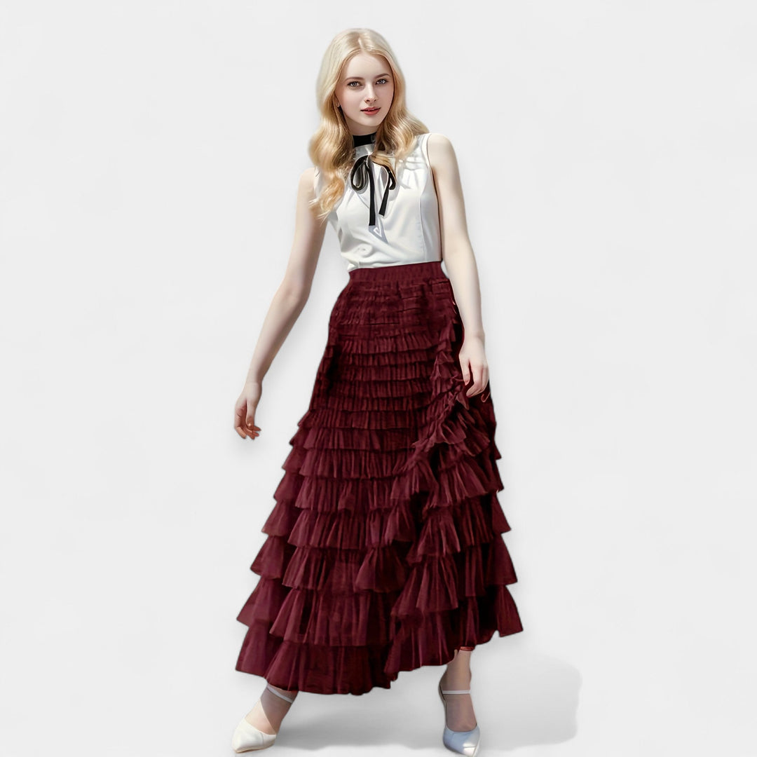 Jupe Élégante avec Détail en Tulle