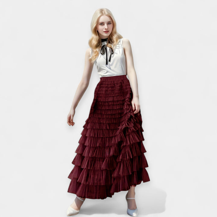 Jupe Élégante avec Détail en Tulle