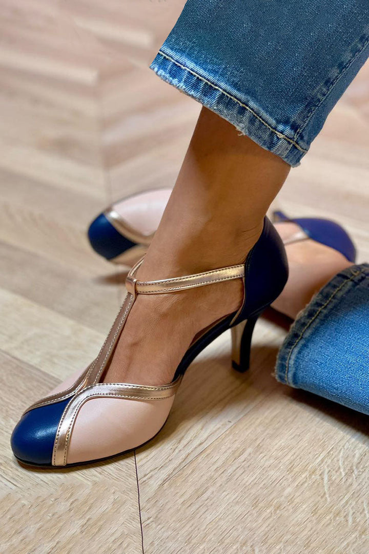 Aléssia - Ballerines à lanières colorées et confortables avec bout rond