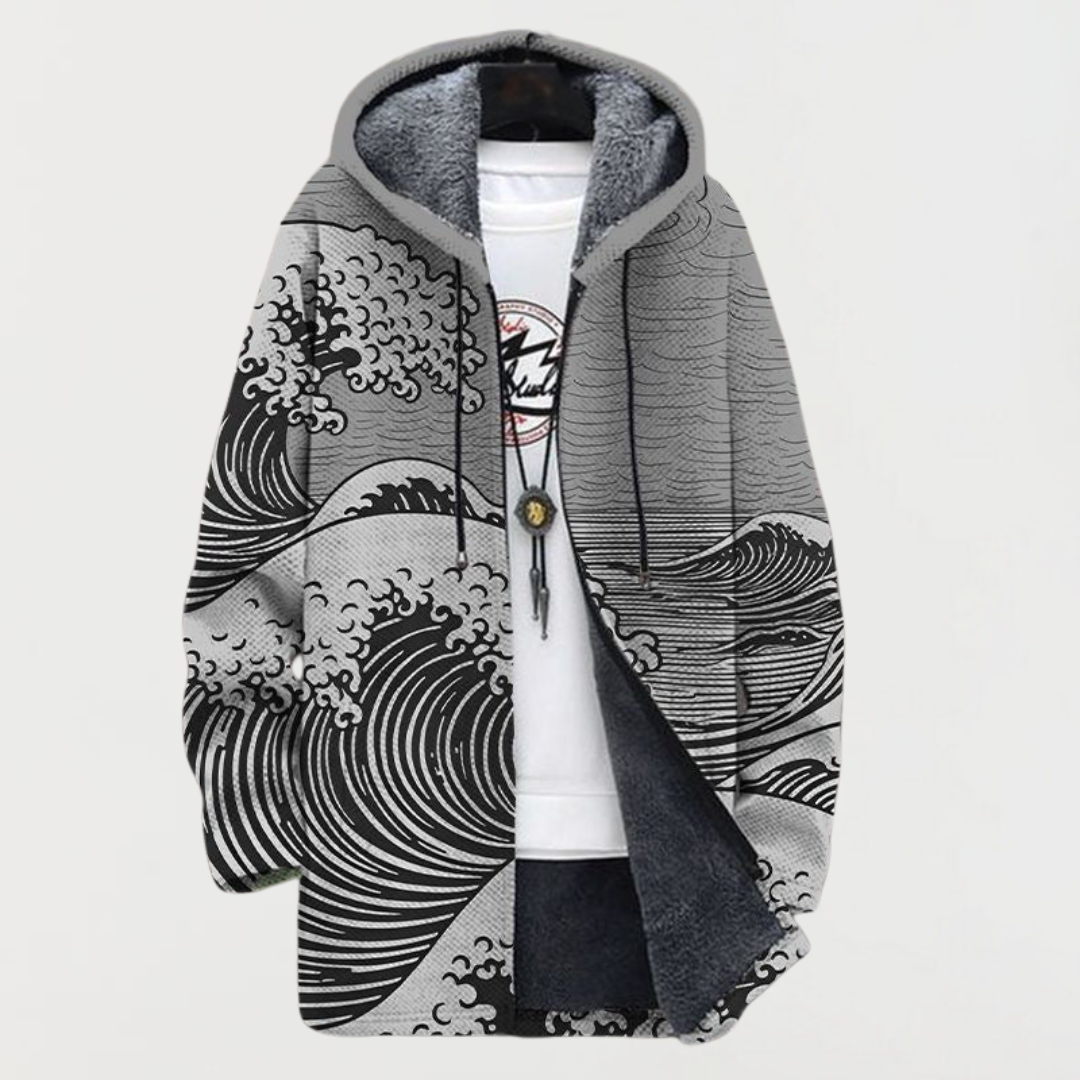 Manteau avec motif de vagues