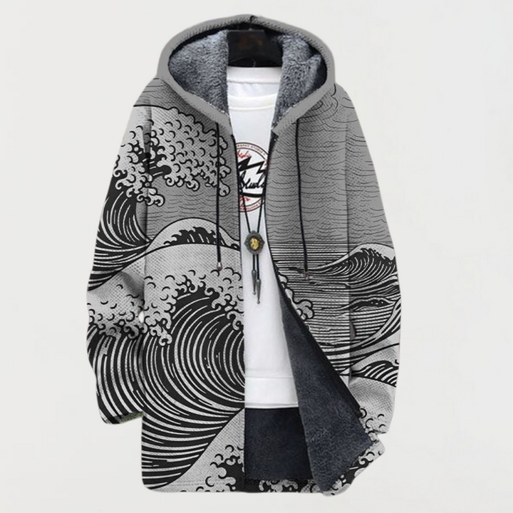 Manteau avec motif de vagues
