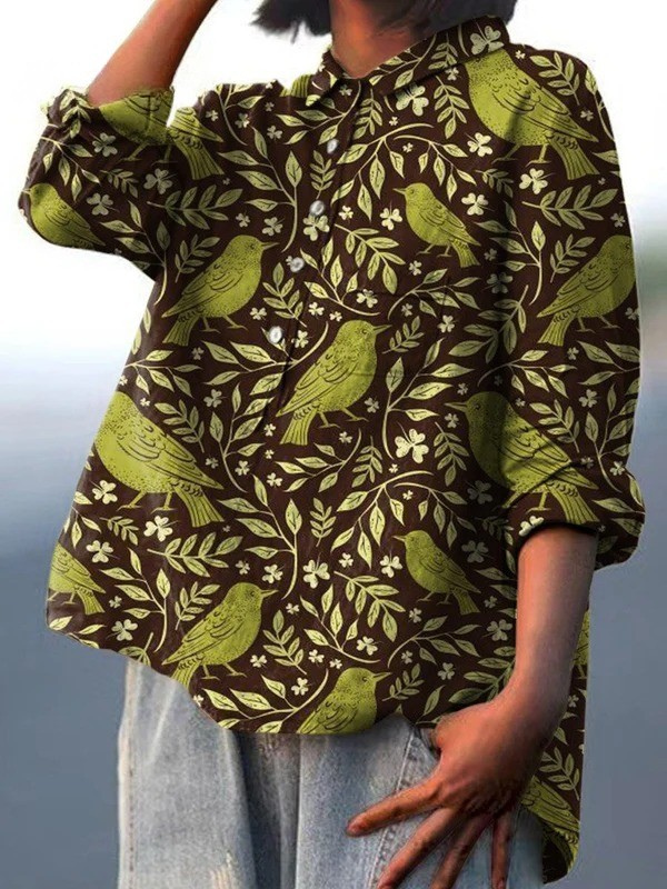 Vitória - Chemise Casual d'Art Vintage Floral